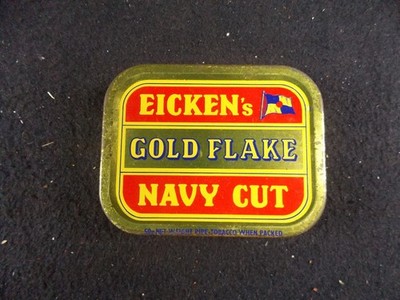 Vintage Joh Wilh von Eickens Gold Flake Navy Cut Empty Tobacco Tin Tobacciana