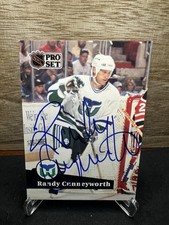 1991 Pro Set Randy Cunneyworth #392 - Hartford Whalers In-Person ON-CARD AUTO