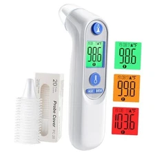 Ear Thermometer, Digital Ear Thermometer for Kids and Adults, High White
