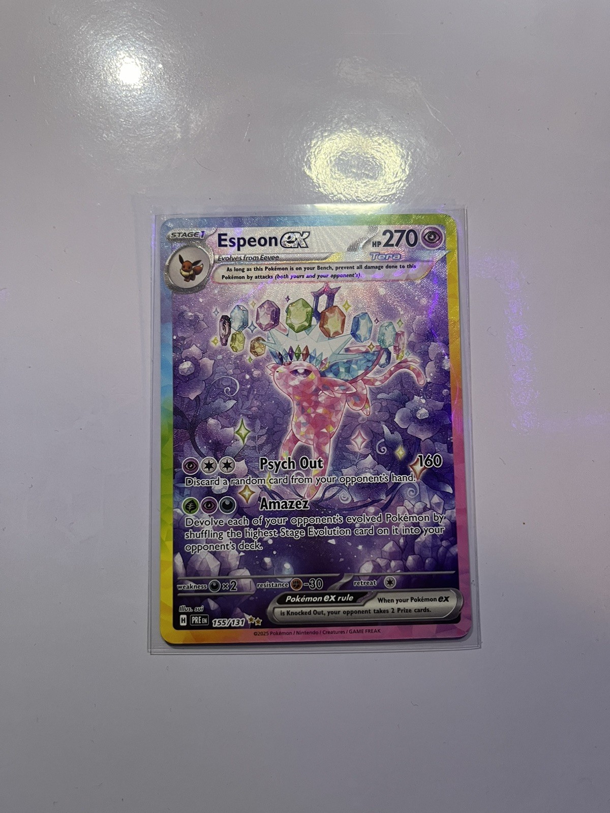 ESPEON EX #155 SIR⭐️ - POKEMON PRISMATIC EVOLUTIONS 2025 NM/MINT PACK FRESH✅