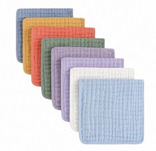 Baby Muslin Burp Cloths 20  x 10  Soft Cotton Gauze Absorbent Multicolor