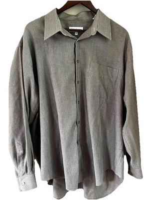 Vtg Yves Saint Laurent YSL Shirt Men's 17 1/2 34-35 Mini Check Quiet Luxury Y2K