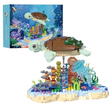 1091PCS Sea Turtle Underwater World Scene Building Blocks Animal Model Bricks 