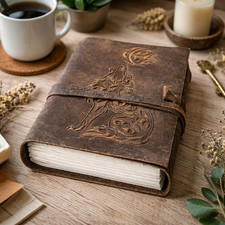 Handmade Leather Diary Notebook 7x5" with Strap Lock | 200