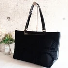 Salvatore Ferragamo Vintage Knit Gancini Embroidery Leather Tote Shoulder Bag