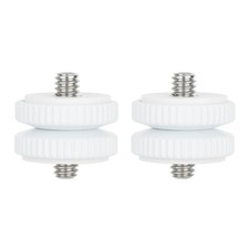 Adjustable 1/4 Double Male Thread Adapter Screw White Camera Mount Plate