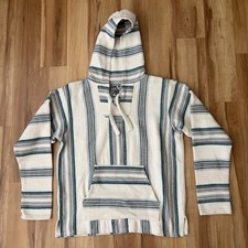 Ron Jon Original Senor Lopez Hoodie Poncho Baja Drug Rug Medium Beige Stripe