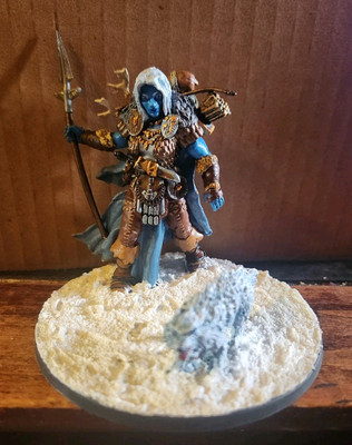Reaper Miniatures Pro Painted Frost Giant Huntress With Pet Winter Wolf (2 Pcs)