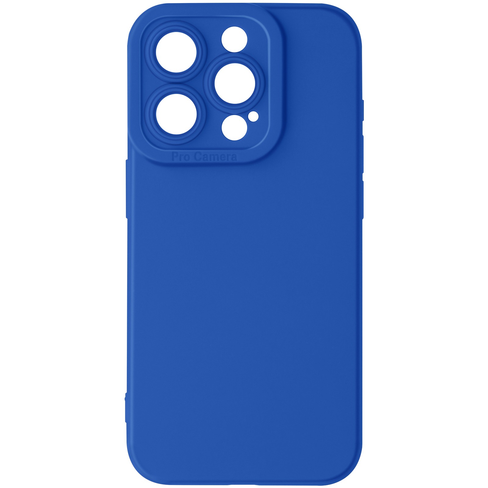 Coque iPhone 15 Pro silicone bleu mat anti-rayures protection objectif