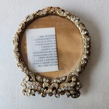 Edgar Berebi Limited Edition Mini Frame Museum Gold Plate Round Crystals Photo