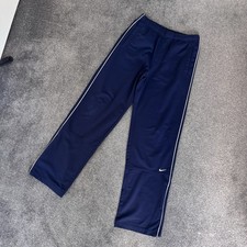 Vintage Nike Y2K Blue Joggers Bottoms Wide Leg Baggy Skater Medium 2000s 00s USA