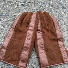 Chloe Women Accessories Vintage Old Chlo Brown Gloves Wool Leather Limited Editi