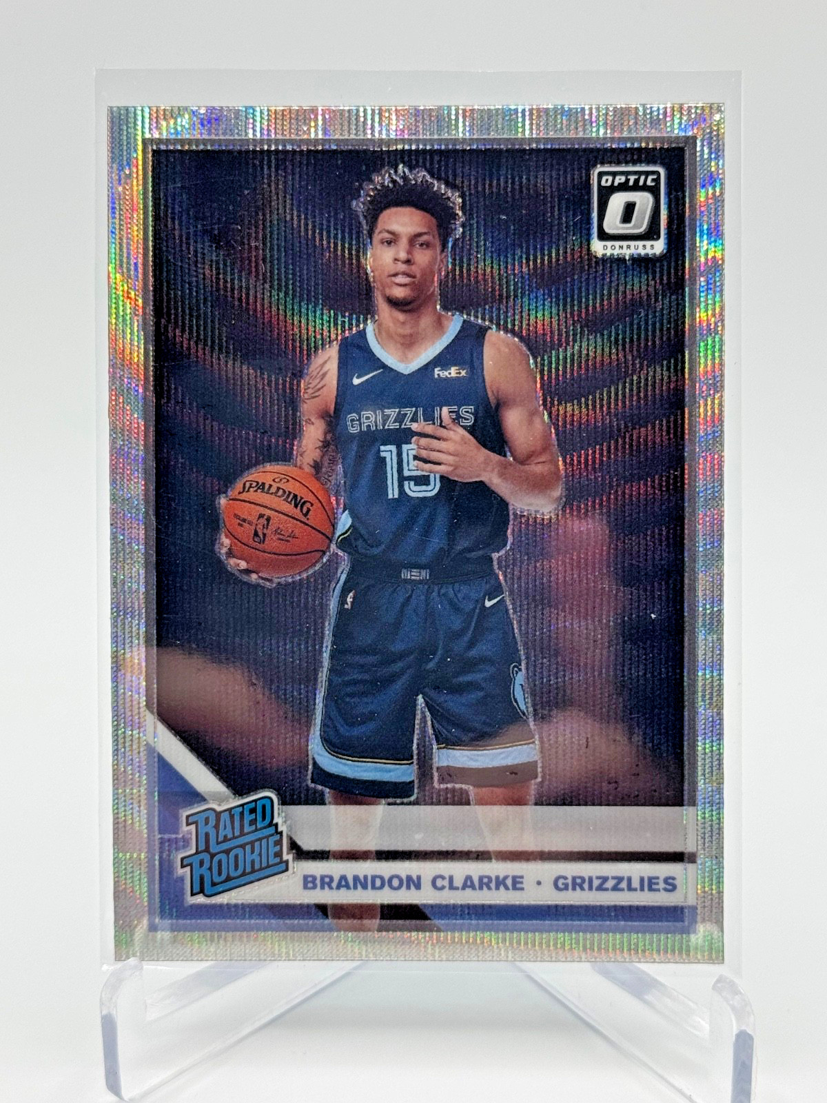 2019-20 Panini Donruss Optic - Rated Rookie Brandon Clarke #194 Wave Prizm (RC)
