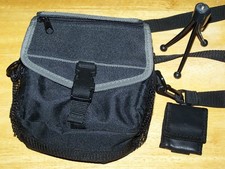 Black Canvas Padded Camera Bag Multi-Pocket Shoulder Belt Hand Carry EC