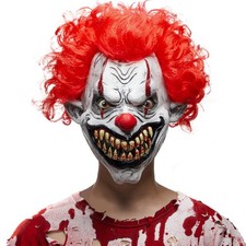 Spooktacular Creations Halloween Scary Clown Mask, Horror Face Medium, Red