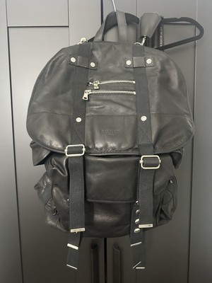 Balmain Men's Black Diamond-Quilted Leather Backpack