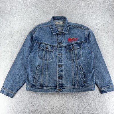 Vintage Lee Denim Jacket Mens XL Hemmings Muscle Machines Bennington Vermont 90s