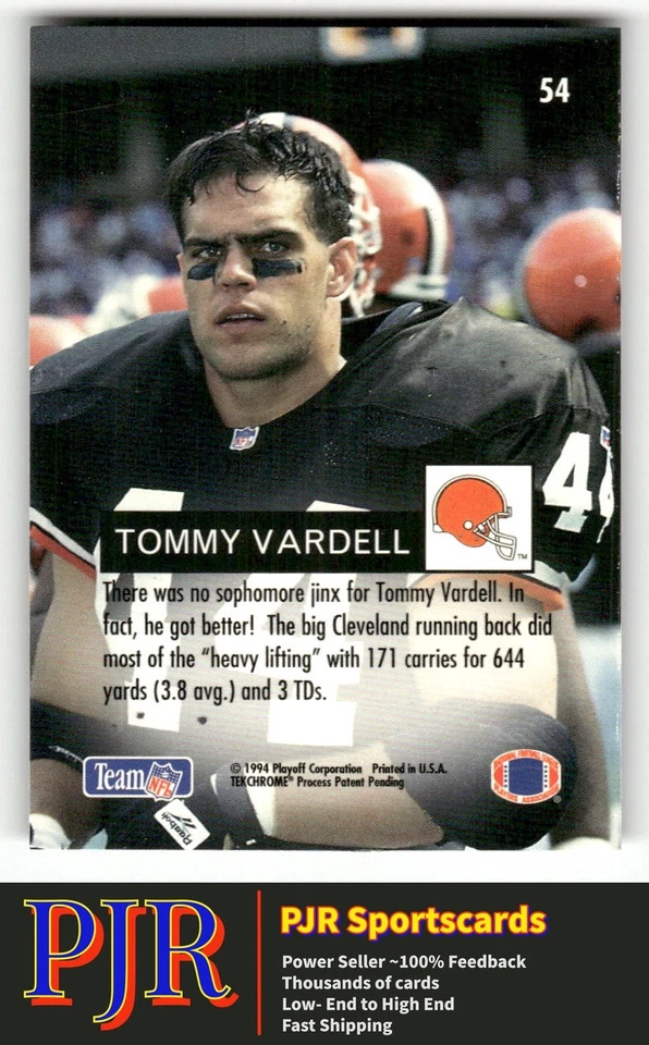 Tommy Vardell 1994 Playoff #54 Cleveland Browns - Image 2 of 2