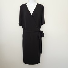 INC Int'l Concepts Wrap Dress Women 3X Black LBD Minimalist Evening Classic Chic