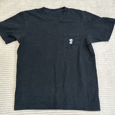 KAWS x Peanuts Uniqlo Men's Snoopy Dog Pocket T-Shirt XS Black Limited Edition