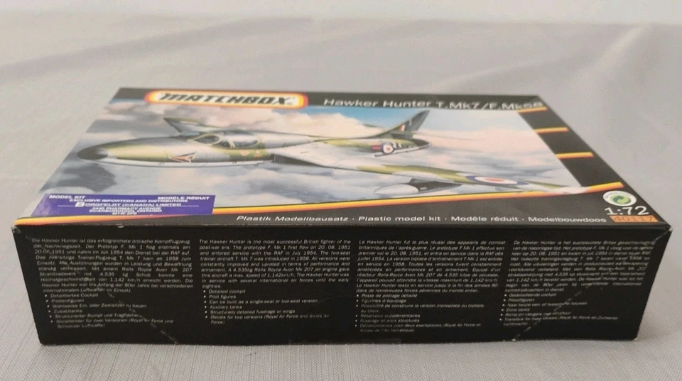 Matchbox 40117 Hawker Hunter T.Mk7/F.Mk58 1/72 model kit (B185) - Image 2 of 4