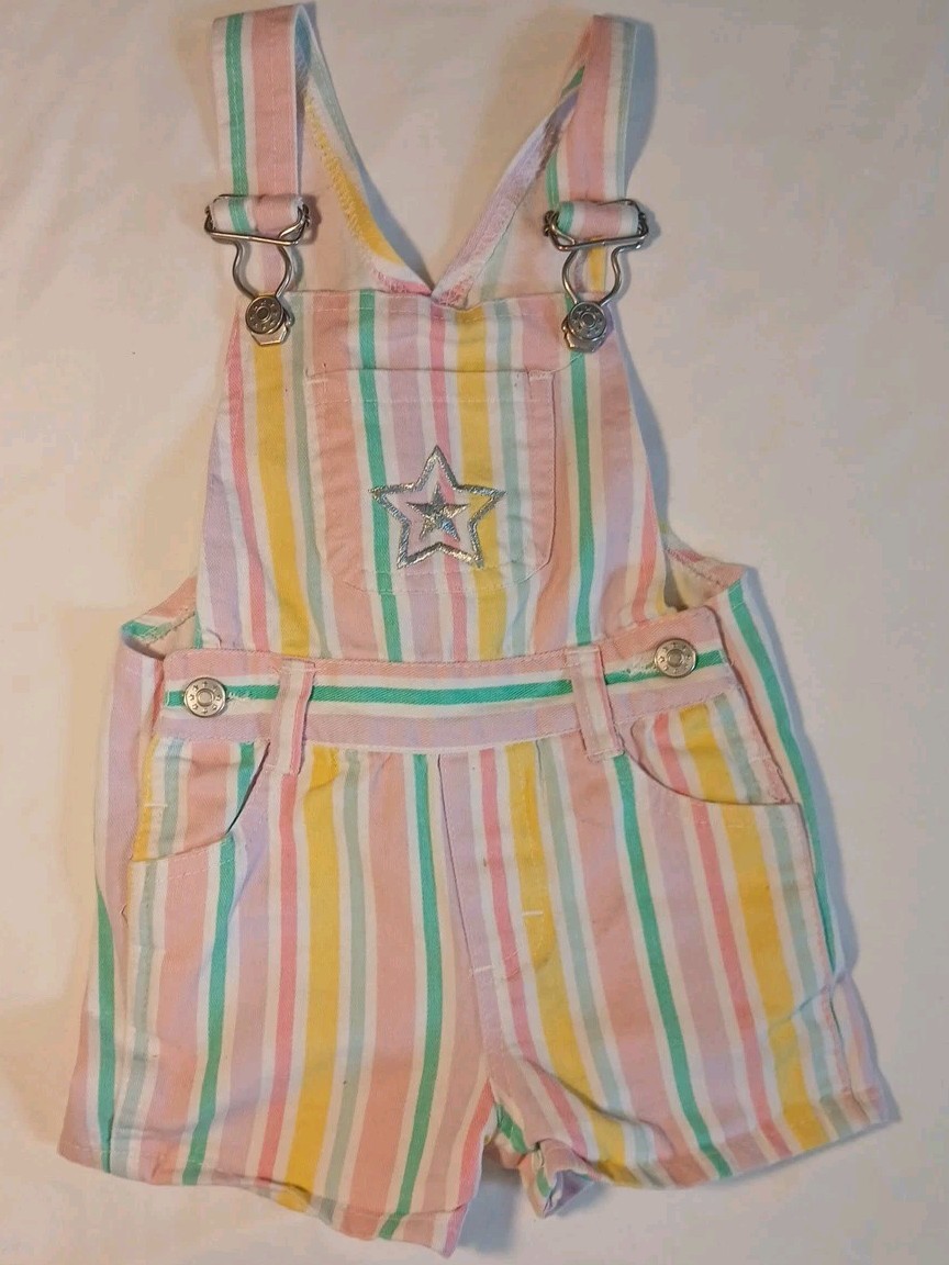 24-Month Baby Girl Rainbow Jumper Overalls with Shorts