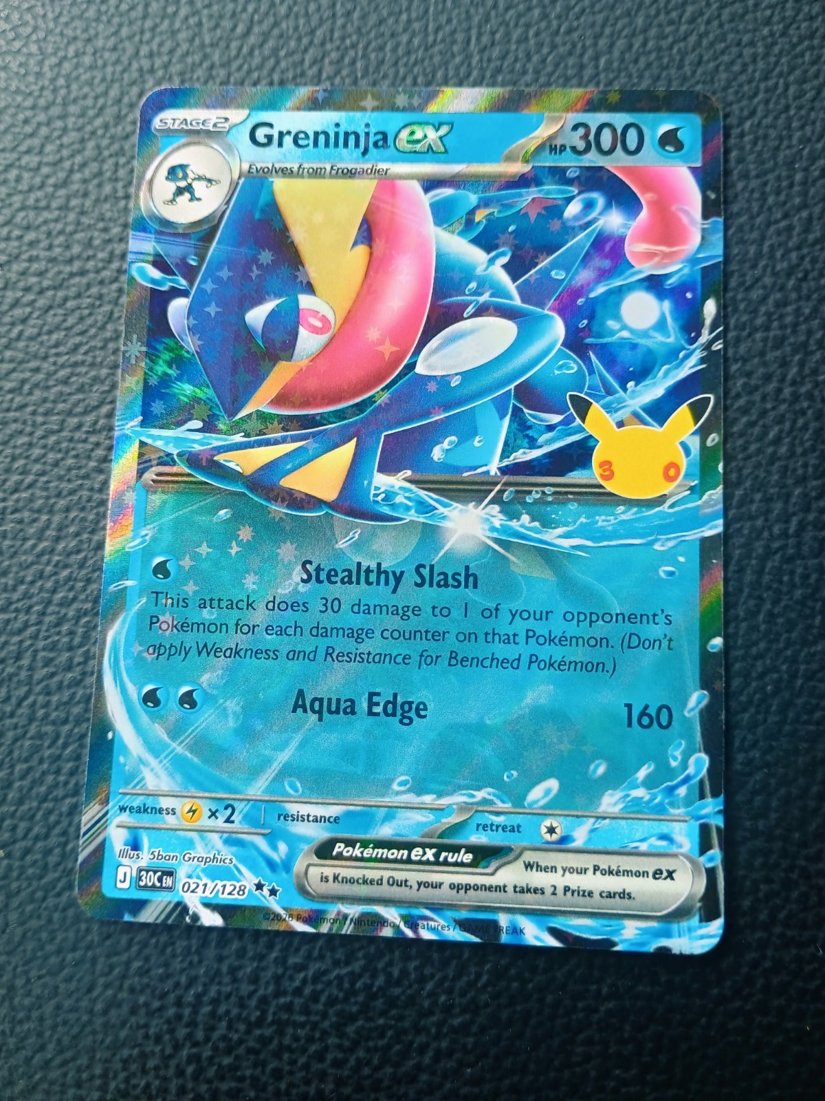 Pokemon Greninja ex 021/128 30th Anniversary Celebration NM