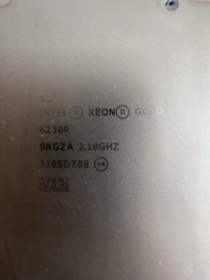 Intel Xeon Gold 6230R / SRGZA  2.10GHz 35.75MB 26-Core CPU Socket LGA3647