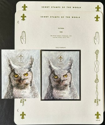 Guyana 1993 Pfadfinder Scouts 18th World Jamboree Gold + Silber Eulen