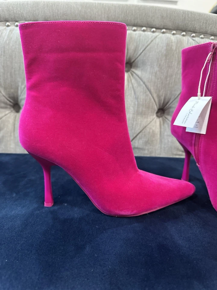 Botines de terciopelo fucsia para mujer talla 8 totalmente nuevos Foto 2 de 2