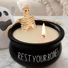 Halloween Decorations Indoor - Vintage Halloween Skeleton Candles Decor Gifts -