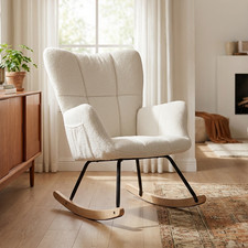 Teddystoff Schaukelstuhl Schaukelsessel Relaxsessel Stillsessel Armlehnensessel