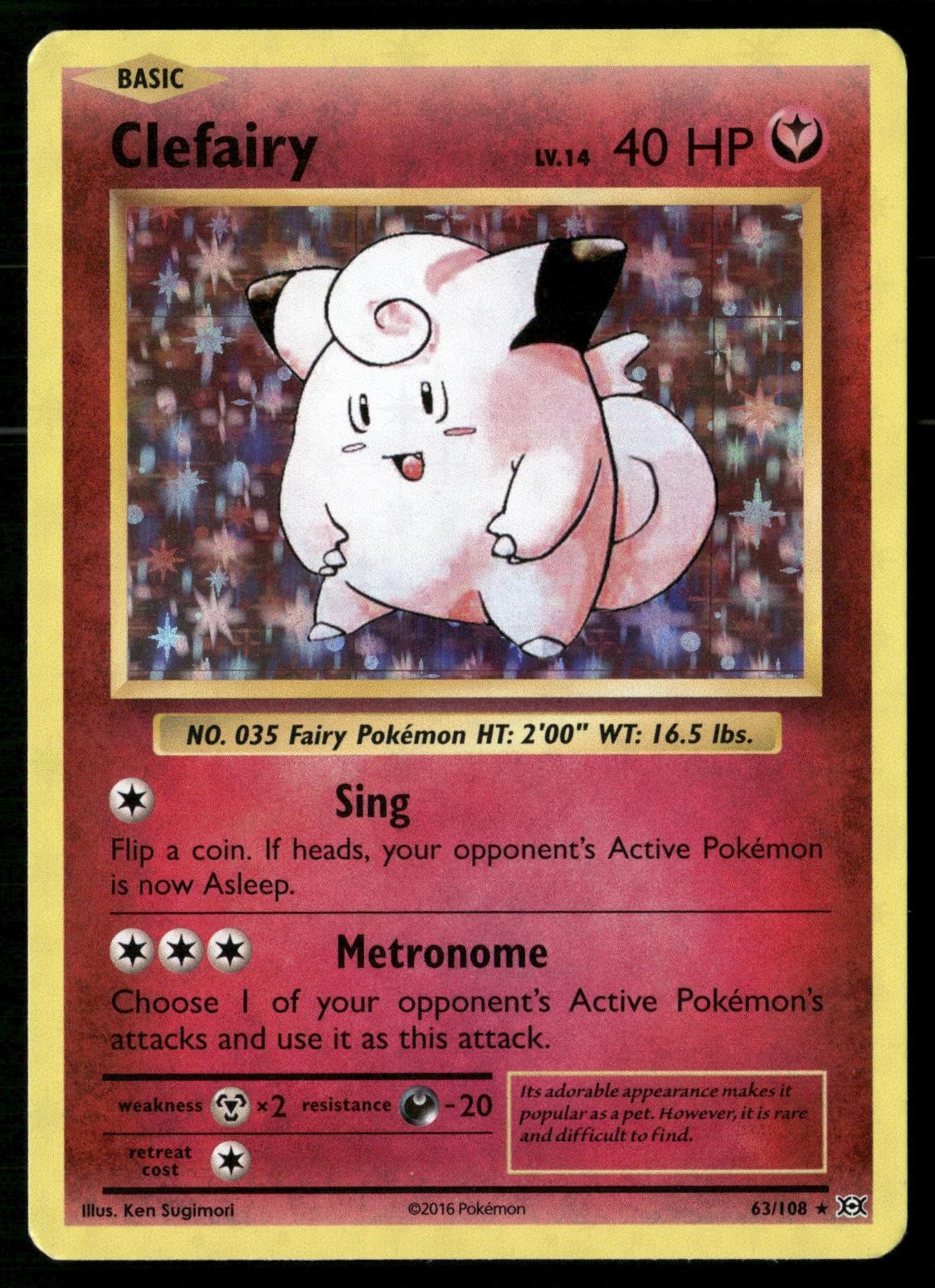 Clefairy 63/108 Holo Rare Evolutions Pokemon Holo LP
