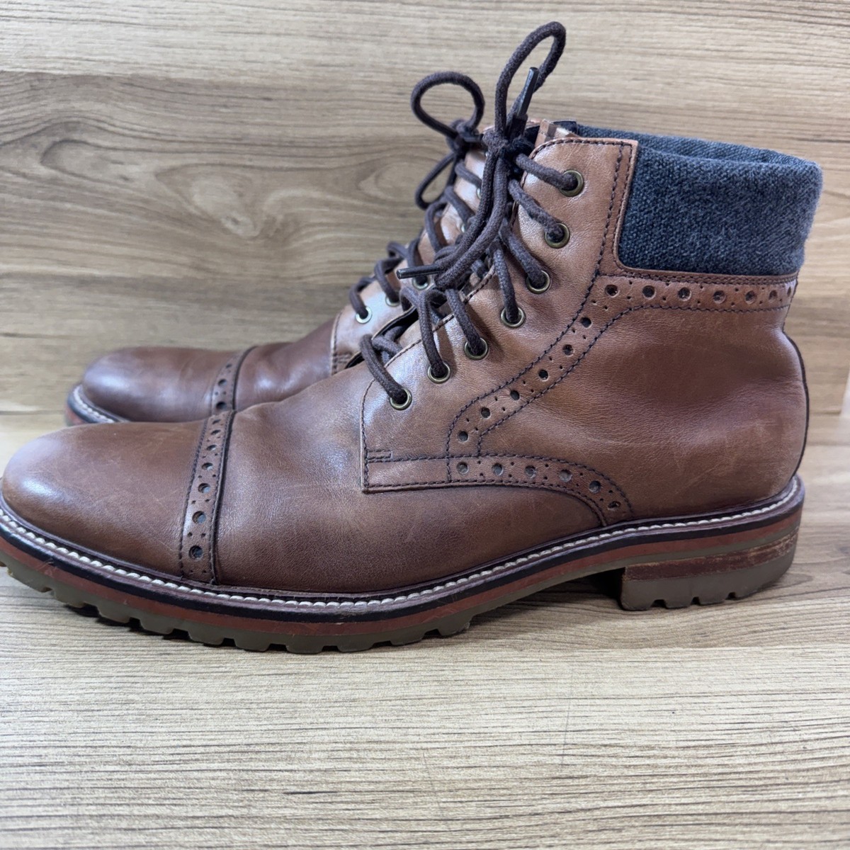 Johnston Murphy J&m 1850 Mens Karnes Cap Toe BOOTS Dark Brown