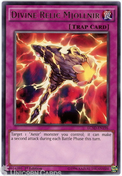 LC5D-EN196 Divine Relic Mjollnir Rare 1st Edition Mint YuGiOh Card