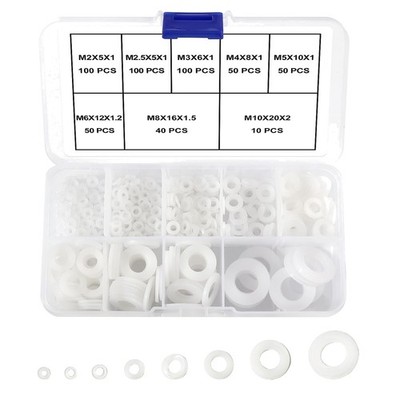 Nylon Unterlegscheiben Sortiment M2 M3 M4 M5 M6 M8 M10 Kunststoff Flachscheib...