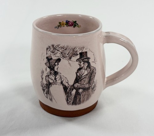 Jane Booth Pottery Mug Jane Austen Emma Mr Knightley Literary Quote Pink Ceramic