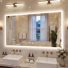Premium LED Bathroom Mirror for Bathroom Anti-Fog Dimmable 3 Color Smart Memory