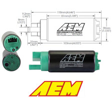 Aem Universal 340lph E85-compatible High Flow In-tank Fuel Pump - 50-1200