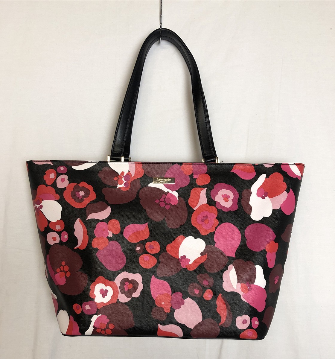 Kate Spade NY Large Floral Faux Leather Tote Handbag Purse  display picture 3