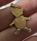 14k Yellow Gold 1” Articulated Bear Charm Italy Flat Unique Charming Statement — photo 5