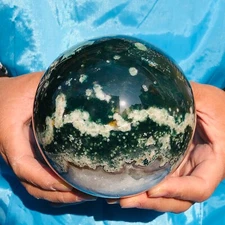 3.78LB Natural Aquatic Plants Agate Crystal Sphere water grass Moss agate Ball