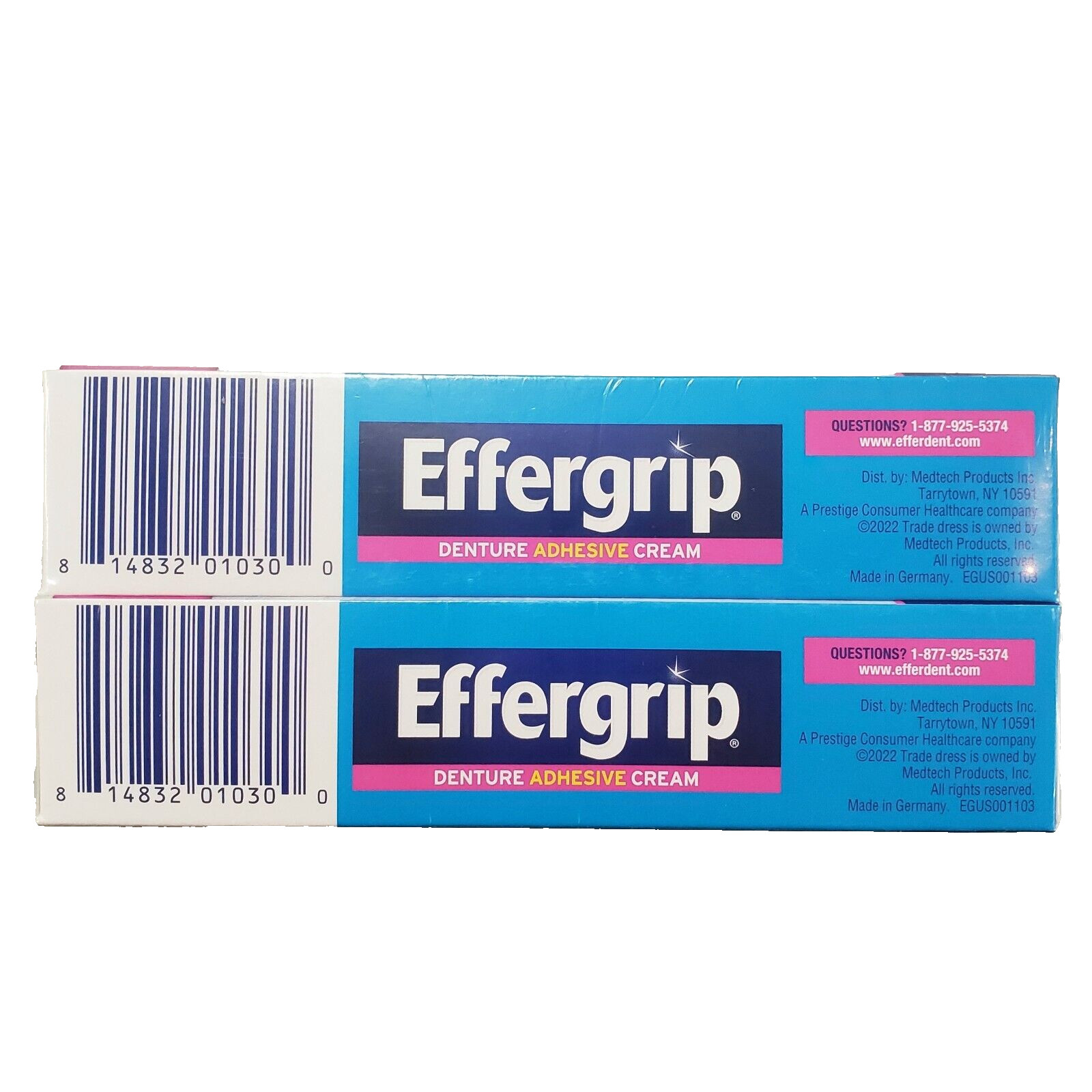 Lot of 6 Effergrip Minty Fresh Denture Adhesive Cream 1.5oz