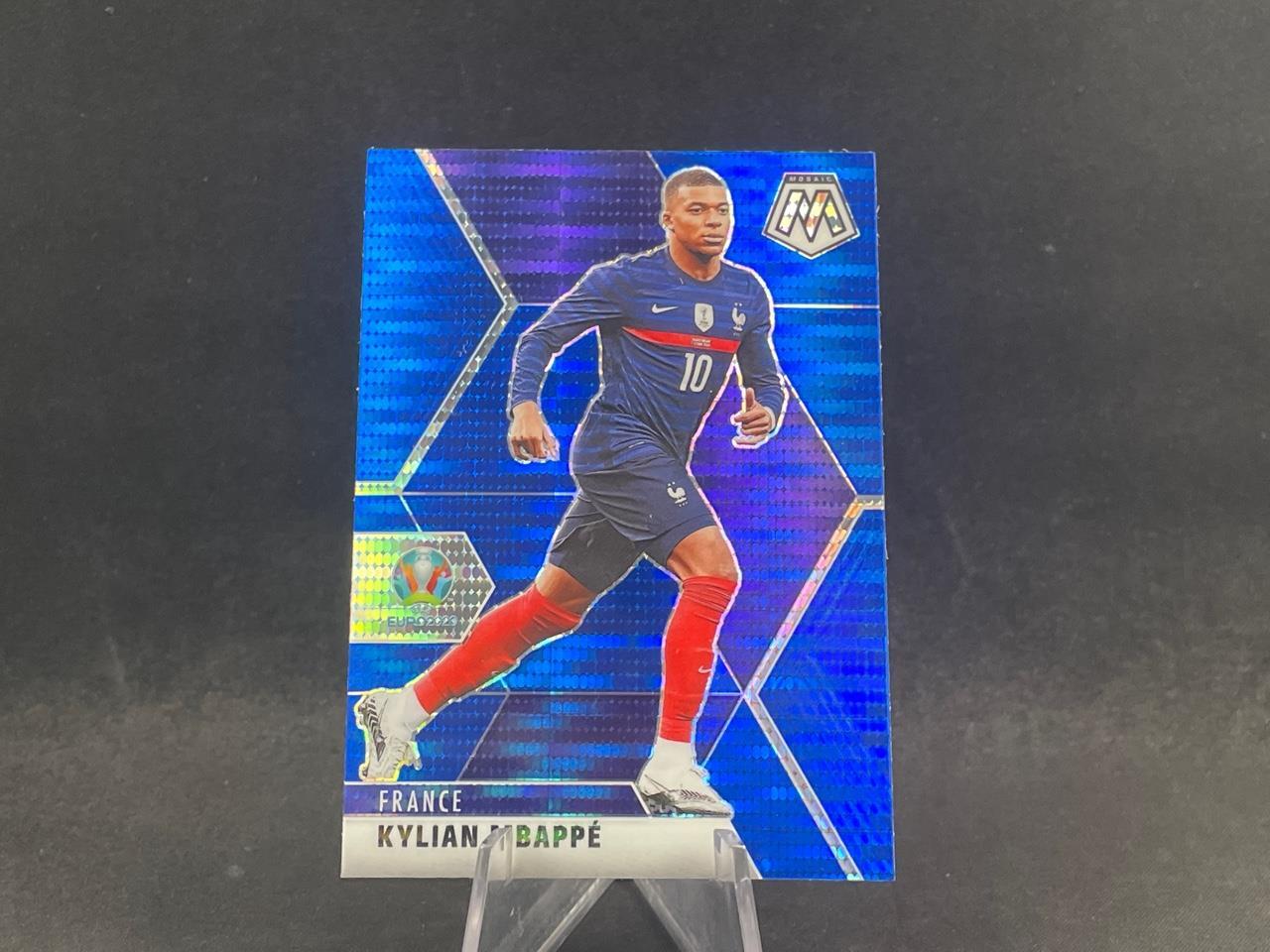 2020-21 PANINI MOSAIC UEFA EURO KYLIAN MBAPPE #112 BLUE PULSAR PRIZMS SP FRANCE