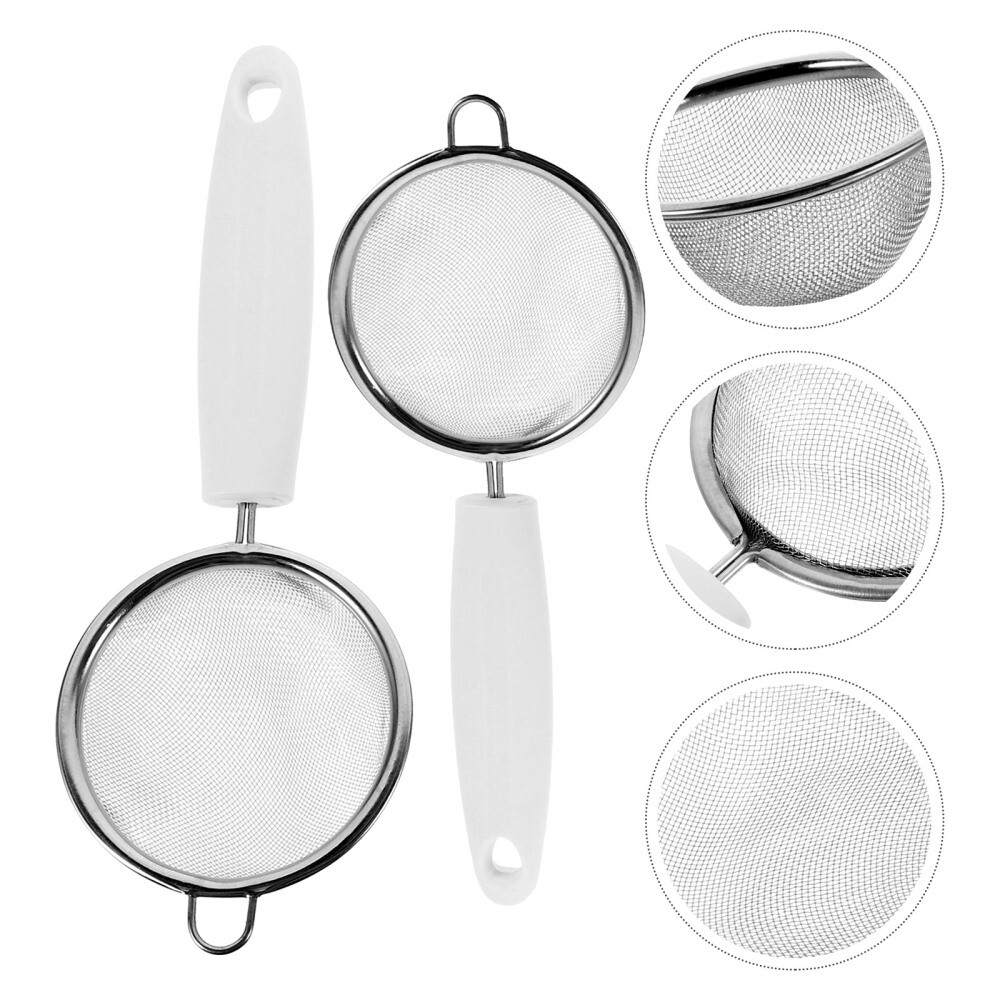 2 Count Fine Mesh Sieve Household Sieves Slotted Spoon Filter eBay