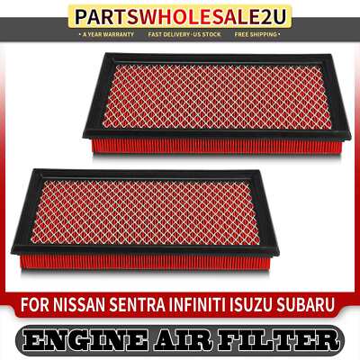 2pcs High Performance Engine Air Filter for Nissan Sentra INFINITI Isuzu Subaru
