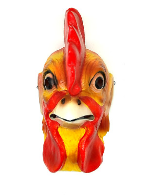 Grand Masque César Coq Carnaval - France 1066 - Vintage Années 60 - Plastique Rare
