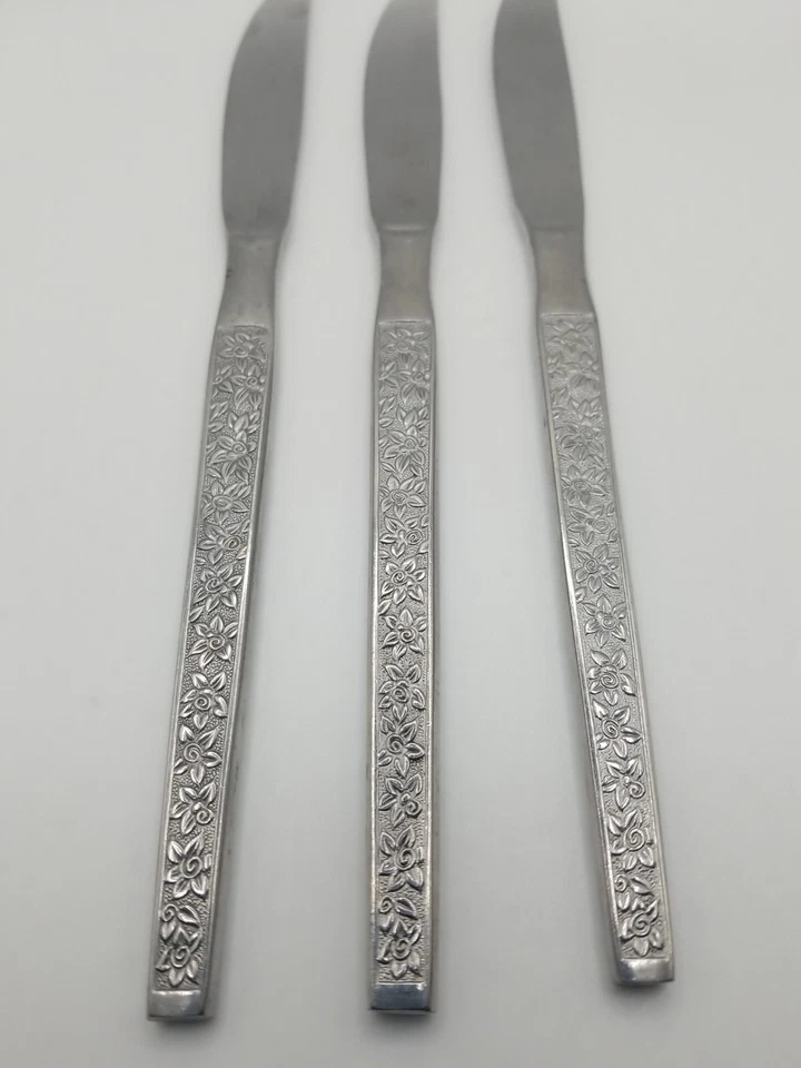 Lote de 3 cuchillos de cena lisos National de acero inoxidable PARMA Foto 2 de 4