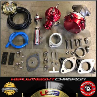 Red Compact Turbo Wastegate+Blow Off Valve BOV Type RS+Manual Boost Controller