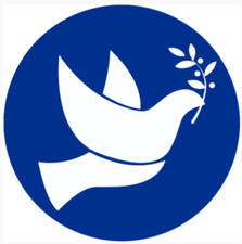 Friedenstaube weiss au blau Peace Aufkleber S...